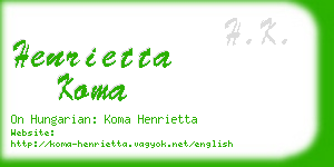 henrietta koma business card